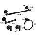 Set Di Porta Asciugamani Da Bagno In Acciaio Inox A 5 Pezzi - Design Forato Per Bagni Moderni Black - Foto miniatura 2