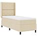 Letto a molle con materasso Crema 80 x 200 cm Tessuto - Foto miniatura 1
