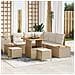 Set Divano da Giardino con cuscino 8 pcs Beige Poly Rattan - Foto miniatura 2