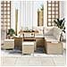 Set Divano da Giardino con cuscino 8 pcs Beige Poly Rattan - Foto miniatura 3