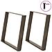 Gambe per tavolo da pranzo a forma di U 2 pz in acciaio naturale 100x(72-73) cm - Foto miniatura 1