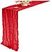 Runner Da Tavolo In Poliestere Con Tessuto Arricciato - 90cm X 300cm - Decorazione Per Feste E Matrimoni Red - Foto miniatura 3