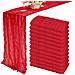 Runner Da Tavolo In Poliestere Con Tessuto Arricciato - 90cm X 300cm - Decorazione Per Feste E Matrimoni Red - Foto miniatura 4