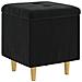 Pouf contenitore con cuscino Nero 40 x 40 x 45 cm Velluto - Foto miniatura 1