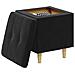 Pouf contenitore con cuscino Nero 40 x 40 x 45 cm Velluto - Foto miniatura 3