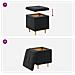 Pouf contenitore con cuscino Nero 40 x 40 x 45 cm Velluto - Foto miniatura 9