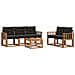 Set di divani da esterno con cuscino 6 pcs Naturale e Nero - Foto miniatura 1