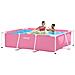 Piscina da giardino con telaio in metallo sopra il terreno Rosa - Foto miniatura 3