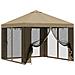 Gazebo da giardino con pareti laterali 3 x 3 m Beige - Foto miniatura 1