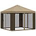 Gazebo da giardino con pareti laterali 3 x 3 m Beige - Foto miniatura 3