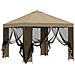 Gazebo da giardino con pareti laterali 3 x 3 m Beige - Foto miniatura 4