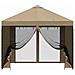 Gazebo da giardino con pareti laterali 3 x 3 m Beige - Foto miniatura 5