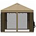 Gazebo da giardino con pareti laterali 3 x 3 m Beige - Foto miniatura 6