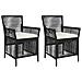 Sedia da esterno con cuscino 2 pcs Nero e Crema polyrattan - Foto miniatura 1