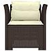 Poltrona a 1 Posto con Cuscini Aspetto Rattan PP Marrone - Foto miniatura 3