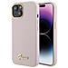Guess Custodia In Silicone Con Logo E Cornice Metallica Per Iphone 15 - Rosa - Foto miniatura 1