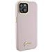 Guess Custodia In Silicone Con Logo E Cornice Metallica Per Iphone 15 - Rosa - Foto miniatura 2