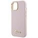 Guess Custodia In Silicone Con Logo E Cornice Metallica Per Iphone 15 - Rosa - Foto miniatura 3