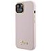 Guess Custodia In Silicone Con Logo E Cornice Metallica Per Iphone 15 - Rosa - Foto miniatura 5
