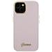 Guess Custodia In Silicone Con Logo E Cornice Metallica Per Iphone 15 - Rosa - Foto miniatura 6