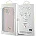 Guess Custodia In Silicone Con Logo E Cornice Metallica Per Iphone 15 - Rosa - Foto miniatura 7