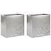 Vaso da giardino 2 pz Argento 50 x 30 x 49 cm Acciaio Inox - Foto miniatura 1
