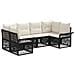 Set Divano da Giardino 6 pz 6-Numero di posti Nero polyrattan - Foto miniatura 1