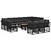 Set Divano da Giardino 14 pz Nero e Grigio scuro polyrattan - Foto miniatura 1