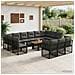 Set Divano da Giardino 14 pz Nero e Grigio scuro polyrattan - Foto miniatura 10