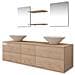 Set Mobili da Bagno 9 pz con Lavabo e Rubinetto Beige - Foto miniatura 4