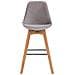 Sgabello Alto Scandinavo Metz in Velluto I Sgabello da Bancone 4 Gambe con Poggiapiedi I Sedia Bar con Schienale H76CM Grigio Natura - Foto miniatura 2