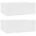 Comodini Pensili 2pz Bianchi 40x30x15 cm in Legno Multistrato - Foto miniatura 2