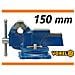 KREATOR KRT554013 Morsa Da Banco Girevole 150mm - Con Incudine E Ganasce Intercambiabili - Apertura Max 140mm, Base Girevole 360°