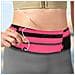 Marsupio Sportivo Cintura Regolabile Chiusura Fibbia Bande Riflettenti Rosa - Foto miniatura 3