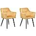 Set Di 2 Sedie Da Pranzo Velluto Giallo Jasmin - Foto miniatura 6