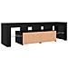 Mobile Porta TV con LED Rovere Nero 140x36,5x40 cm Truciolato - Foto miniatura 2