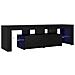 Mobile Porta TV con LED Rovere Nero 140x36,5x40 cm Truciolato - Foto miniatura 3
