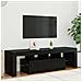 Mobile Porta TV con LED Rovere Nero 140x36,5x40 cm Truciolato - Foto miniatura 1