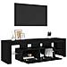 Mobile Porta TV con LED Rovere Nero 140x36,5x40 cm Truciolato - Foto miniatura 7