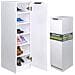 Scarpiera Mobiletto Multiuso In Legno Bianco Mobile Porta Scarpe 30x35x100 Cm - Foto miniatura 1