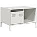 Tavolino Bianco 68,5x50x43,5 Cm In Acciaio Laminato A Freddo - Foto miniatura 2