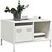 Tavolino Bianco 68,5x50x43,5 Cm In Acciaio Laminato A Freddo - Foto miniatura 1