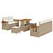 Set da giardino  da 8 pezzi con cuscini beige in rattan poliestere, Set pranzo da giardino  da 3 pezzi con cuscini beige in rattan poliestere - Foto miniatura 1