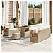 Set da giardino  da 8 pezzi con cuscini beige in rattan poliestere, Set pranzo da giardino  da 3 pezzi con cuscini beige in rattan poliestere - Foto miniatura 2