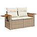 Set da giardino  da 8 pezzi con cuscini beige in rattan poliestere, Set pranzo da giardino  da 3 pezzi con cuscini beige in rattan poliestere - Foto miniatura 6