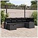 Set di Divani da Giardino con Cuscini Nero Polyrattan - Foto miniatura 2
