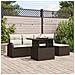 Set Divano da Giardino 6 Pezzi con Cuscini Marrone Rattan Polimerico - Foto miniatura 2
