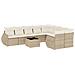 Set Divano da Giardino 10 pz con Cuscini Beige in Polyrattan - Foto miniatura 1