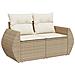Set Divano da Giardino 10 pz con Cuscini Beige in Polyrattan - Foto miniatura 3