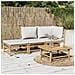 Set Salotto da Giardino 3pz con Cuscini Grigio Chiaro Bambù - Foto miniatura 2